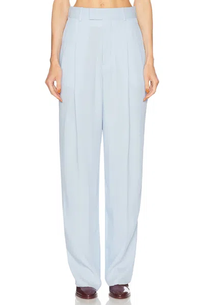 Bottega Veneta Silk And Viscose Twill Trousers In Sky Blue