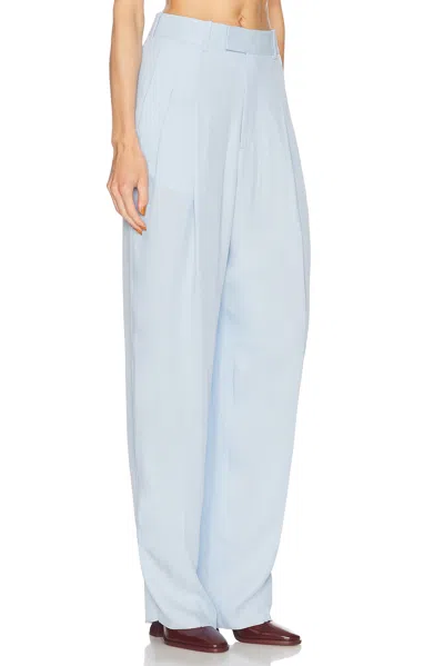 Bottega Veneta Silk And Viscose Twill Trousers In Sky Blue