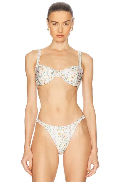 Agua By Agua Bendita Agraz Floral Bikini Top In Multicoloured