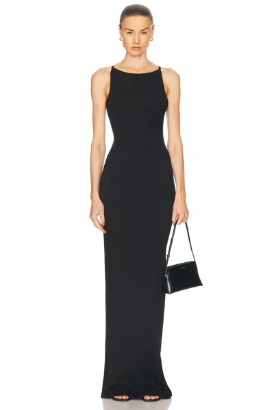 Éterne Iris Ribbed Stretch-cotton And Modal-blend Jersey Maxi Dress In Black