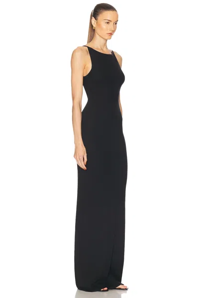 Éterne Iris Ribbed Stretch-cotton And Modal-blend Jersey Maxi Dress In Black