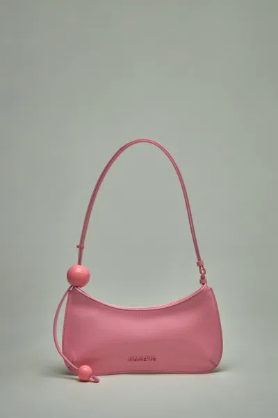 Jacquemus Le Bisou Perle Leather Shoulder Bag In Pink & Purple