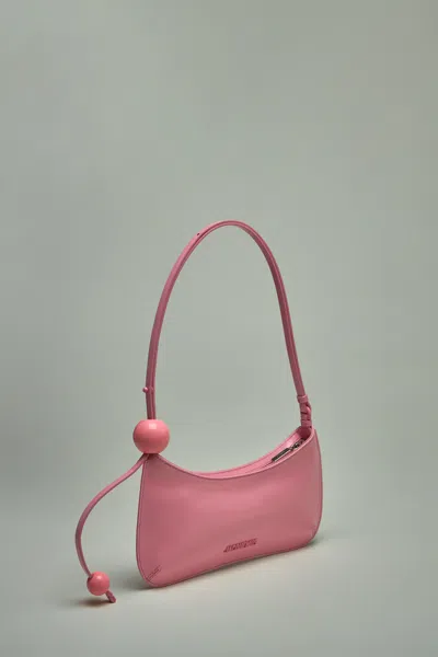 Jacquemus Le Bisou Perle Leather Shoulder Bag In Pink & Purple
