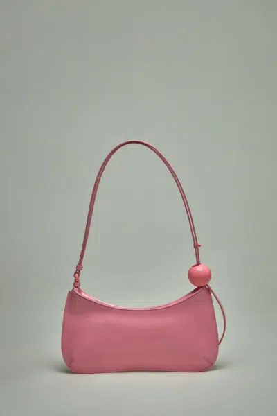 Jacquemus Le Bisou Perle Leather Shoulder Bag In Pink & Purple