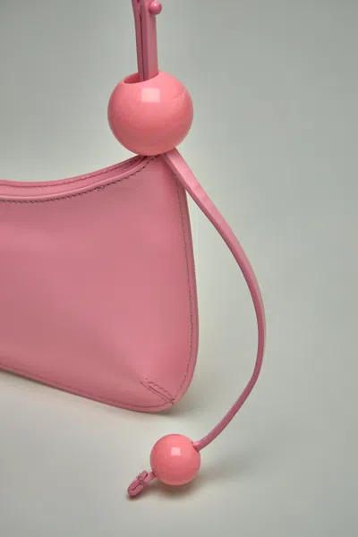Jacquemus Le Bisou Perle Leather Shoulder Bag In Pink & Purple