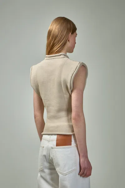 Courrèges Cropped Sleeveless Sweater In Brown