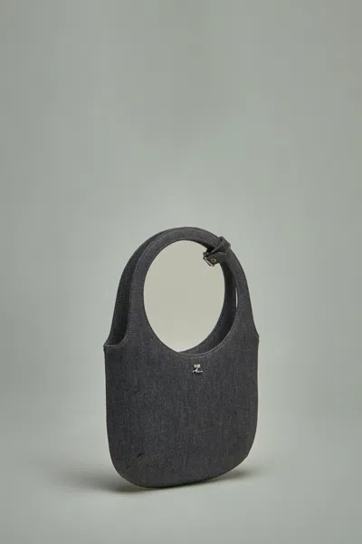Shop Courrèges Bag Holy Denim In Grey
