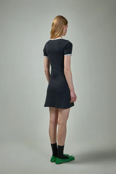 Courrèges Holistic Contrast Mini Dress In Black