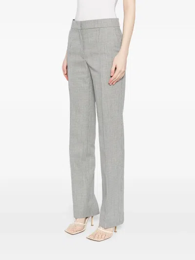 Jil Sander Wool Checked Trousers In Grey