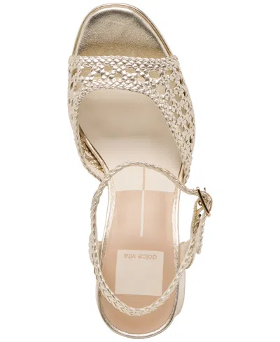 Dolce Vita Peyten Sandals Light Gold Woven Stella In Light Gold Woven Leather