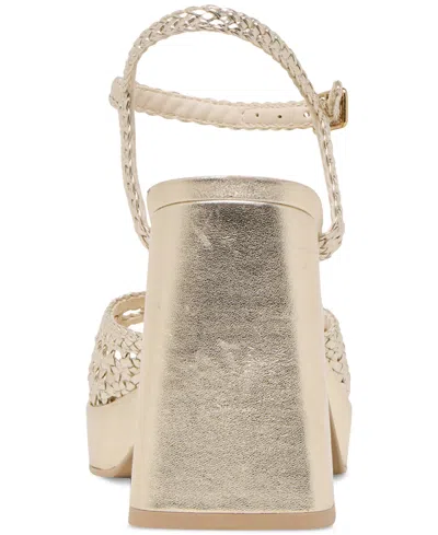 Dolce Vita Peyten Sandals Light Gold Woven Stella In Light Gold Woven Leather