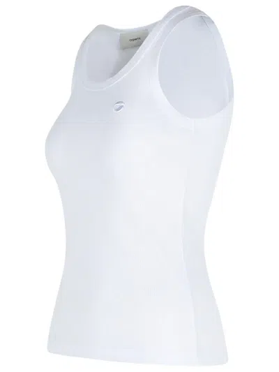 Coperni Ribbed Sleeveless Cotton Tank Top In White