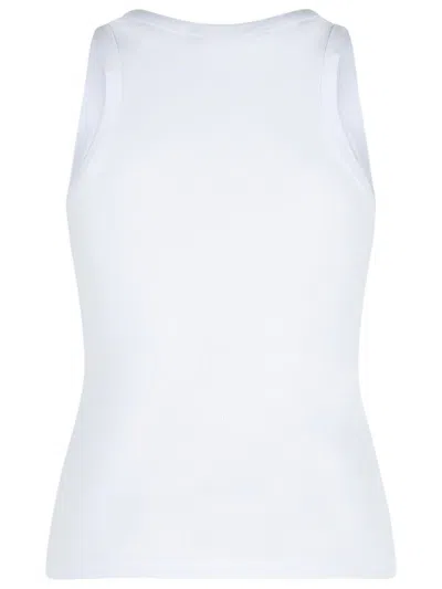 Coperni Ribbed Sleeveless Cotton Tank Top In White