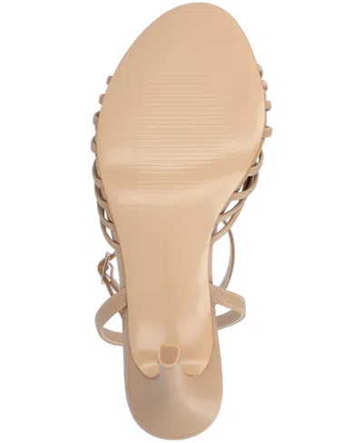 Journee Collection Vanita Womens Round Open Toe Stiletto Heel Pumps In Neutral