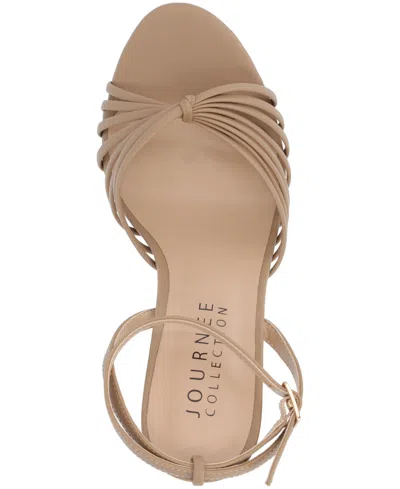 Journee Collection Vanita Womens Round Open Toe Stiletto Heel Pumps In Neutral