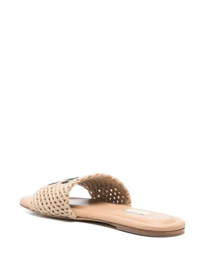 Shop Casadei Positano Flat Sandals In Beige