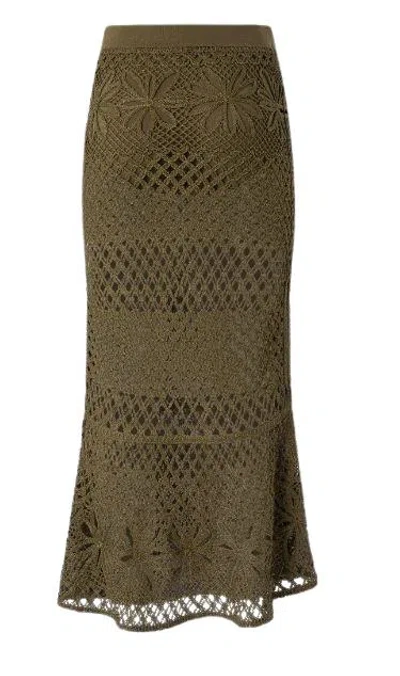 Pinko Long Skirt Made Of Viscose Blend With Patterned Crochet Effect In Multicolor