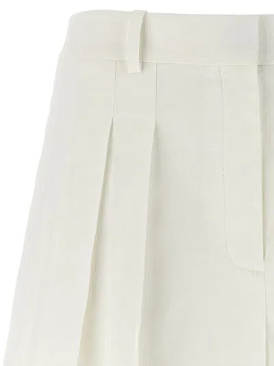 Theory Pleated Design Bermuda Shorts In White