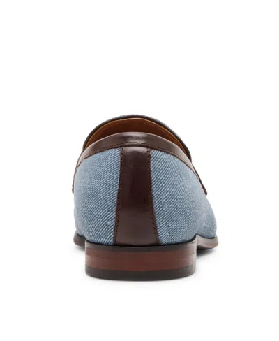 Steve Madden Men's Octavian Penny Loafer In Navy,tan