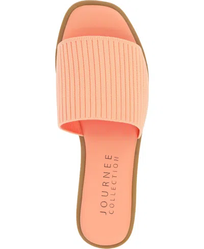 Journee Collection Journee Women's Prisilla Medium And Wide Width Flat Sandals In Peach
