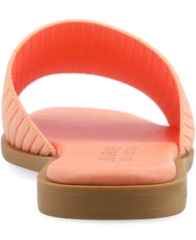 Journee Collection Journee Women's Prisilla Medium And Wide Width Flat Sandals In Peach