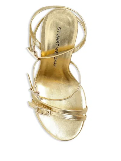 Stuart Weitzman Georgie Metallic Buckles Strappy Sandals
