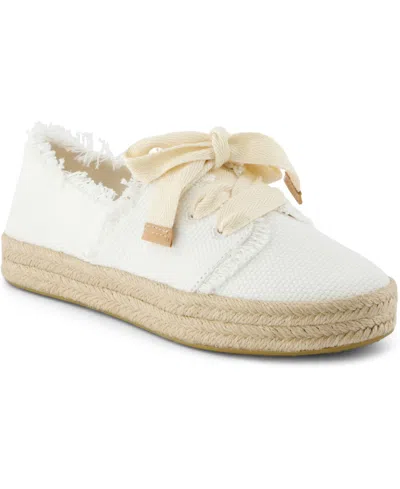 Toms Women's Carolina Lace-up Espadrille Beachside Woven In White