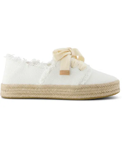 Toms Women's Carolina Lace-up Espadrille Beachside Woven In White