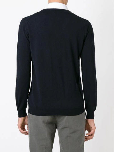 Shop Zanone V-neck Sweater - Blue