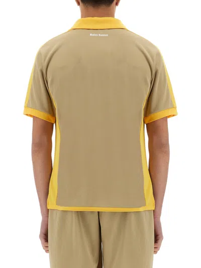 Wales Bonner Collar Contrast Polo Shirt With Elastic Waistband In Multi