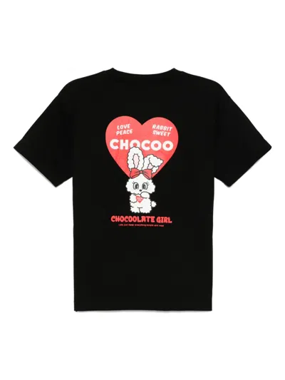 Chocoolate Graphic-print T-shirt In Black