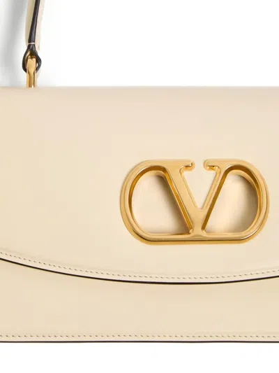 Valentino Vain Leather Top Handle Bag In Neutral