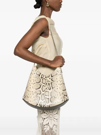 Jil Sander Eldorado Medium Leather Shoulder Bag In Neutrals