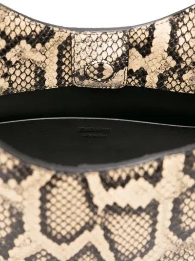 Jil Sander Eldorado Medium Leather Shoulder Bag In Neutrals