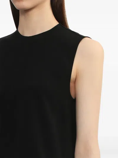 Totême Crew Neck Sleeveless Lightweight Fabric Top In Black