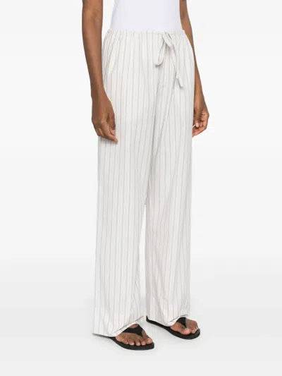 The Row Hypnosta Trousers In White With Stripes In White