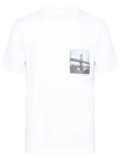 Helmut Lang New York Bridge Postcard T-shirt In White