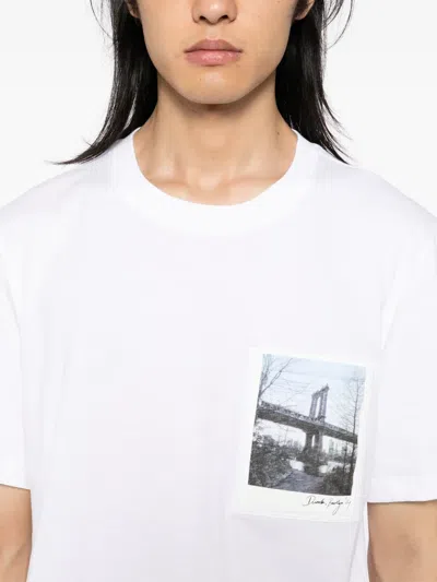 Helmut Lang New York Bridge Postcard T-shirt In White