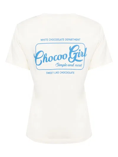 Chocoolate Logo-embrodiered T-shirt In Neutrals