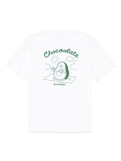 Chocoolate Logo-embroidered T-shirt In White