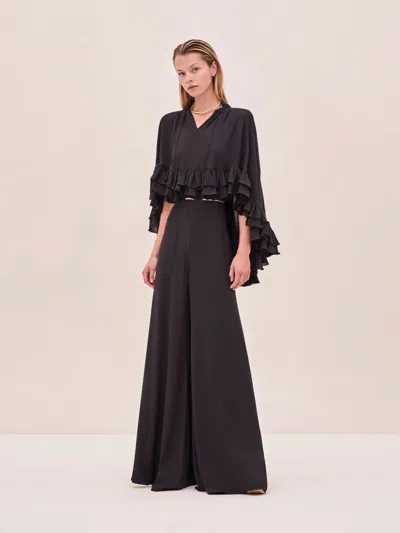 Alexis Cortese Ruffled Blouse In Black