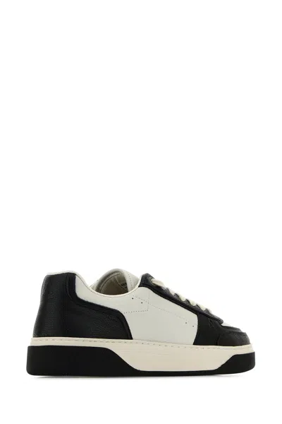 Represent Two Tone Leather And Suede Initial Sneakers In Black