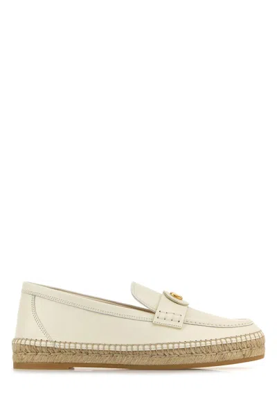 Valentino Garavani White Leather Vlogo Signature Espadrilles