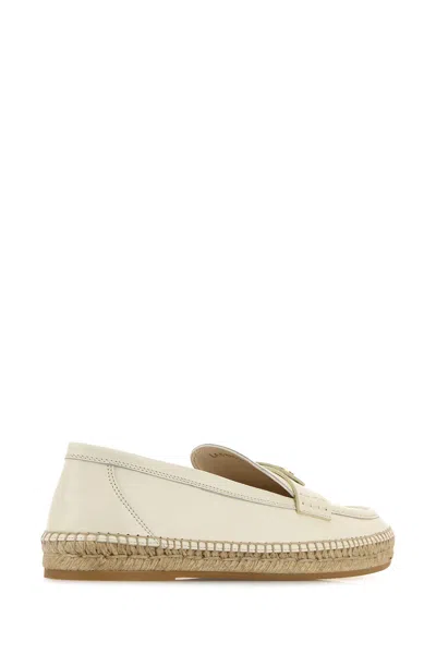 Valentino Garavani White Leather Vlogo Signature Espadrilles