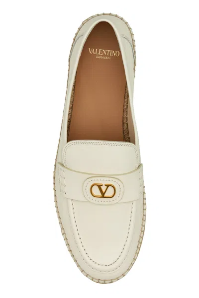 Valentino Garavani White Leather Vlogo Signature Espadrilles