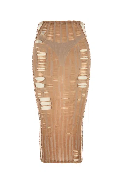 Diesel Seamless Midi Skirt With Lingerie Illusion
