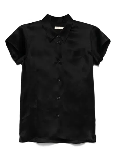 Khaite Keefe Silk Charmeuse Shirt In Black