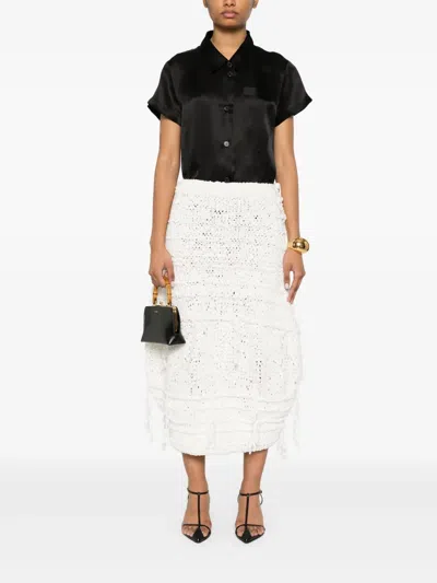 Khaite Keefe Silk Charmeuse Shirt In Black