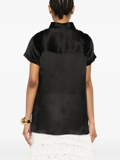 Khaite Keefe Silk Charmeuse Shirt In Black