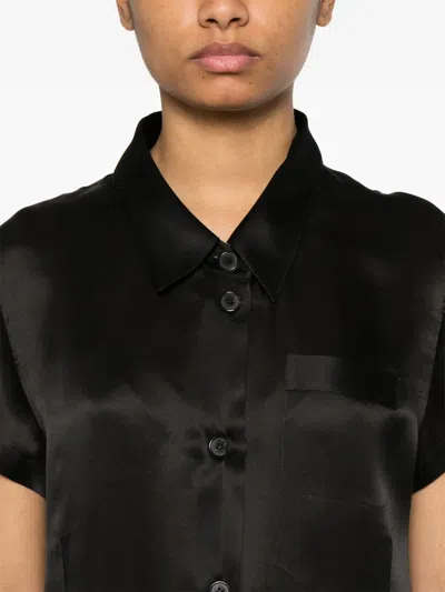 Khaite Keefe Silk Charmeuse Shirt In Black